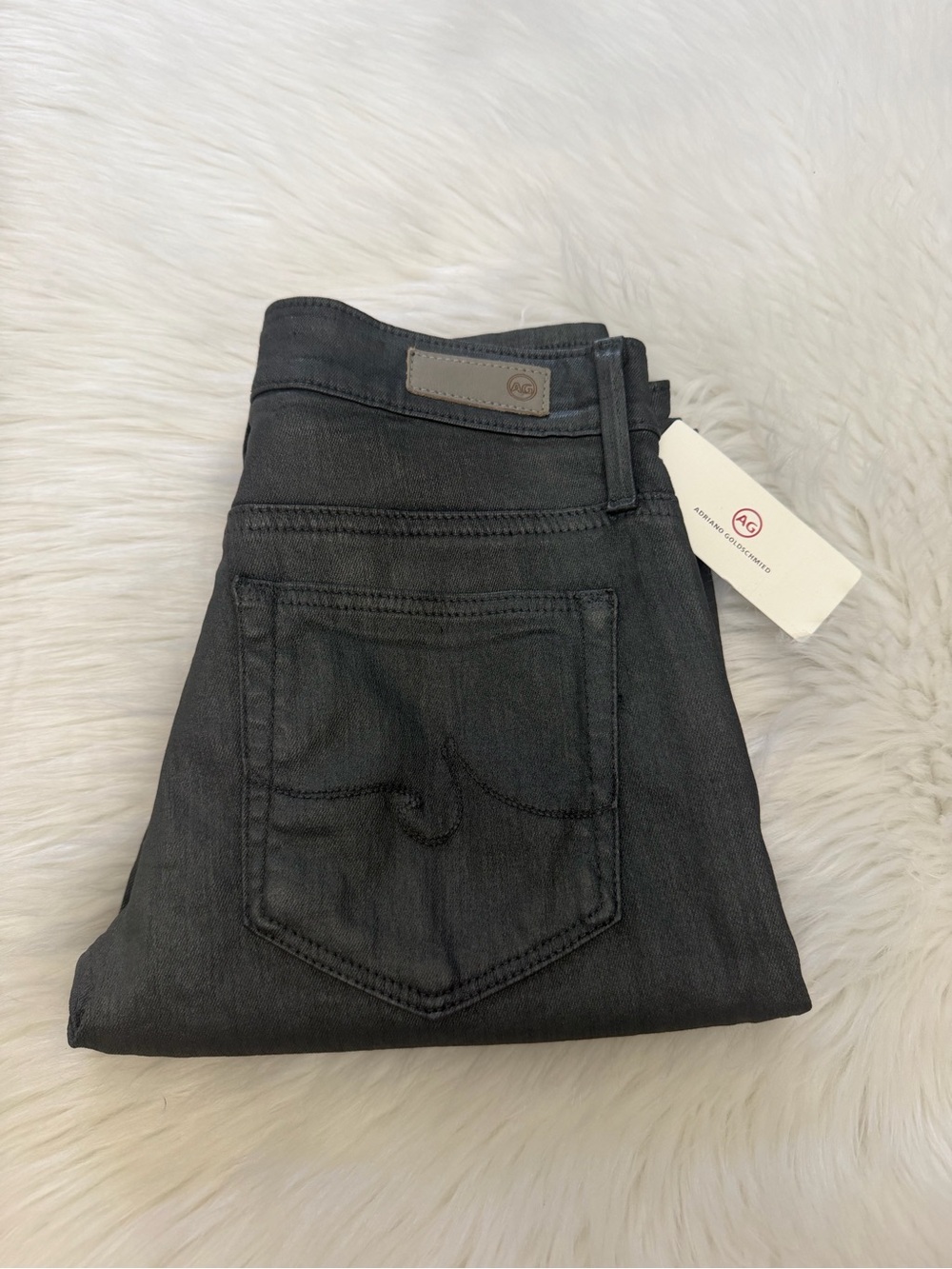 AG Adriano Goldschmied The Farrah Skinny High Rise Gray Jeans Sz 25